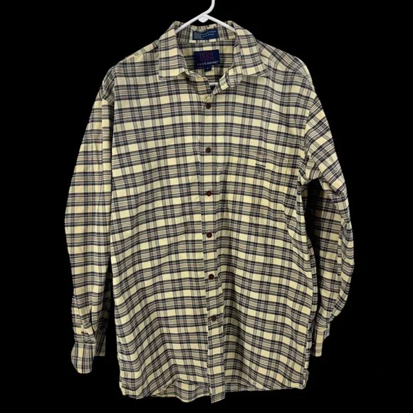Lucchese 1883 Mens Tan Plaid Long Sleeve Western Button Down Shirt Large- Cotton - Picture 4 of 8